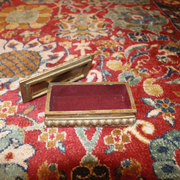 Other - mirror topped antique vintage gold tchotchke chest